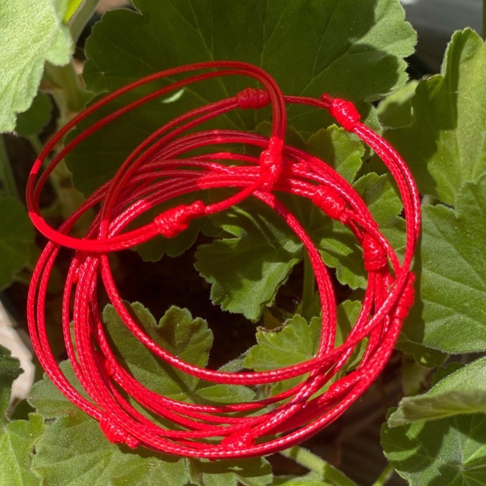 Bundle of 5 Red String Kabbalah Bracelets- OS